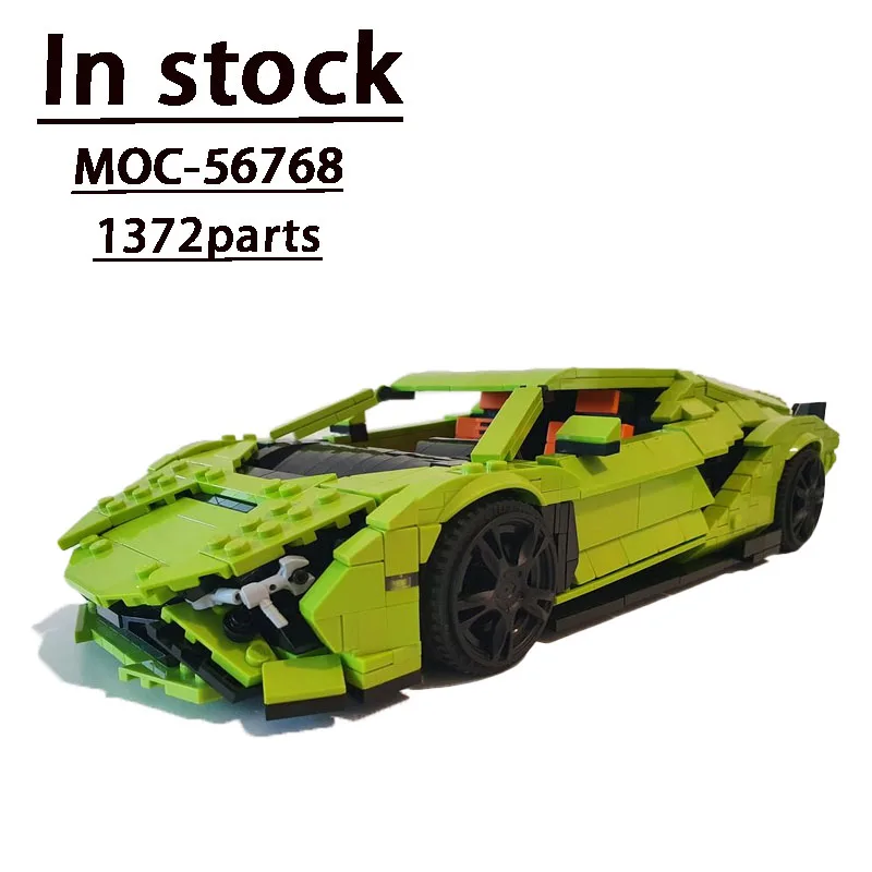

MOC-56768 Классическая Автомобильная ножничная дверь (1:16), модель кирпича в сборе • 1372 деталей, Сращивание, рождественские подарки для взрослых и детей