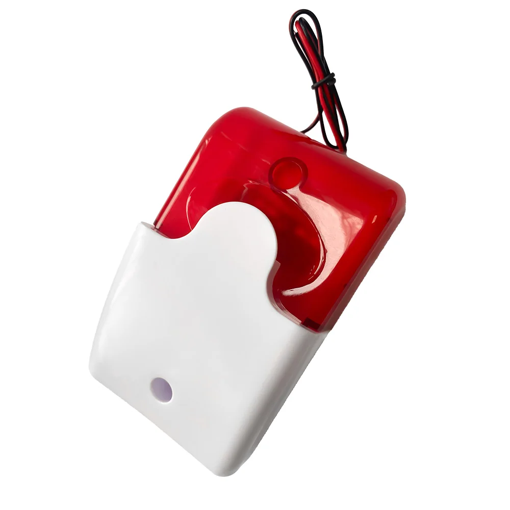 Durable Wired Strobe Siren with Flashing Light for Home Security Systems