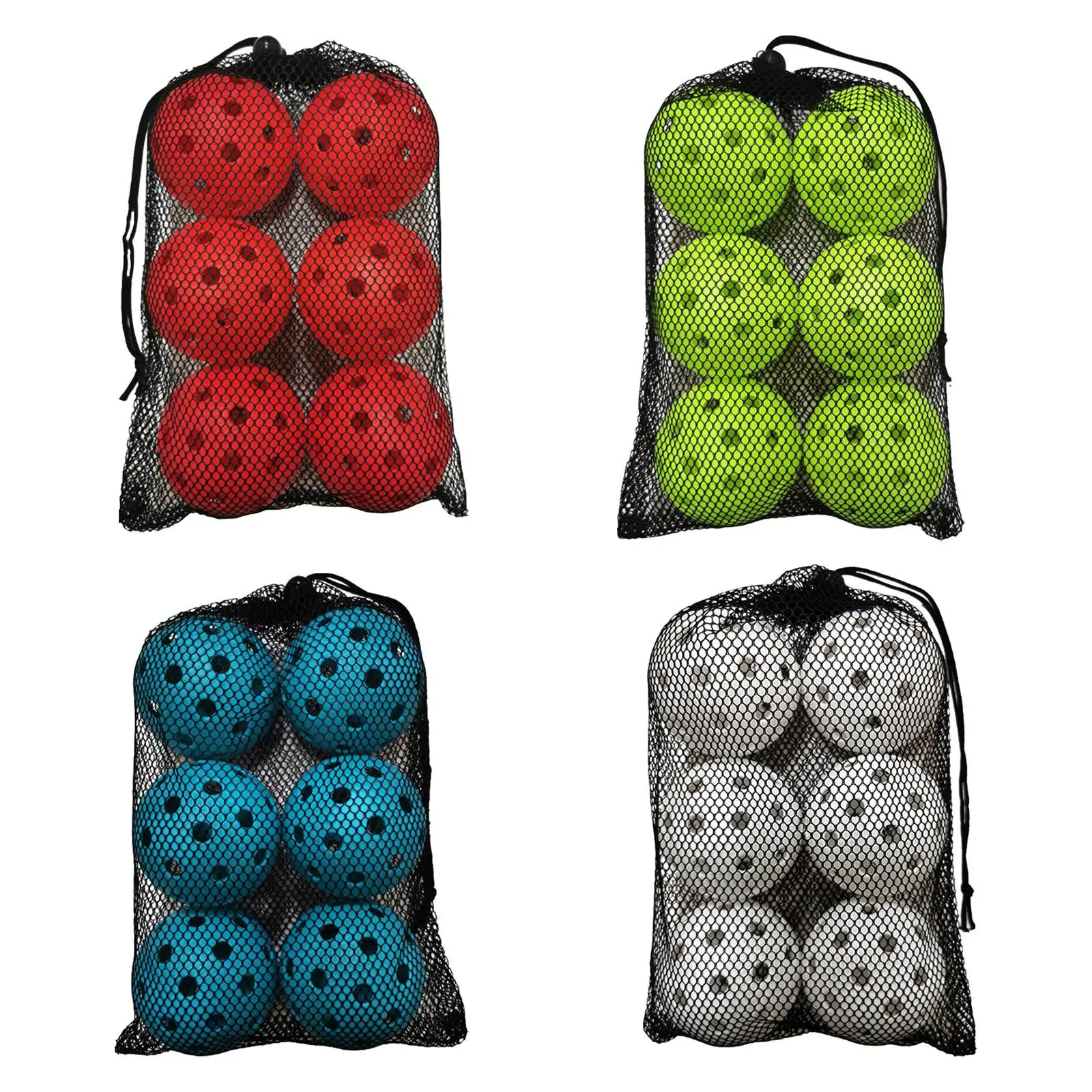 Pickleball Balls 40 Holes Pickleball High Elastic Durable Hollow Balls for All Style Paddle Outdoor Practice Tournament 6Pcs pickleball balls