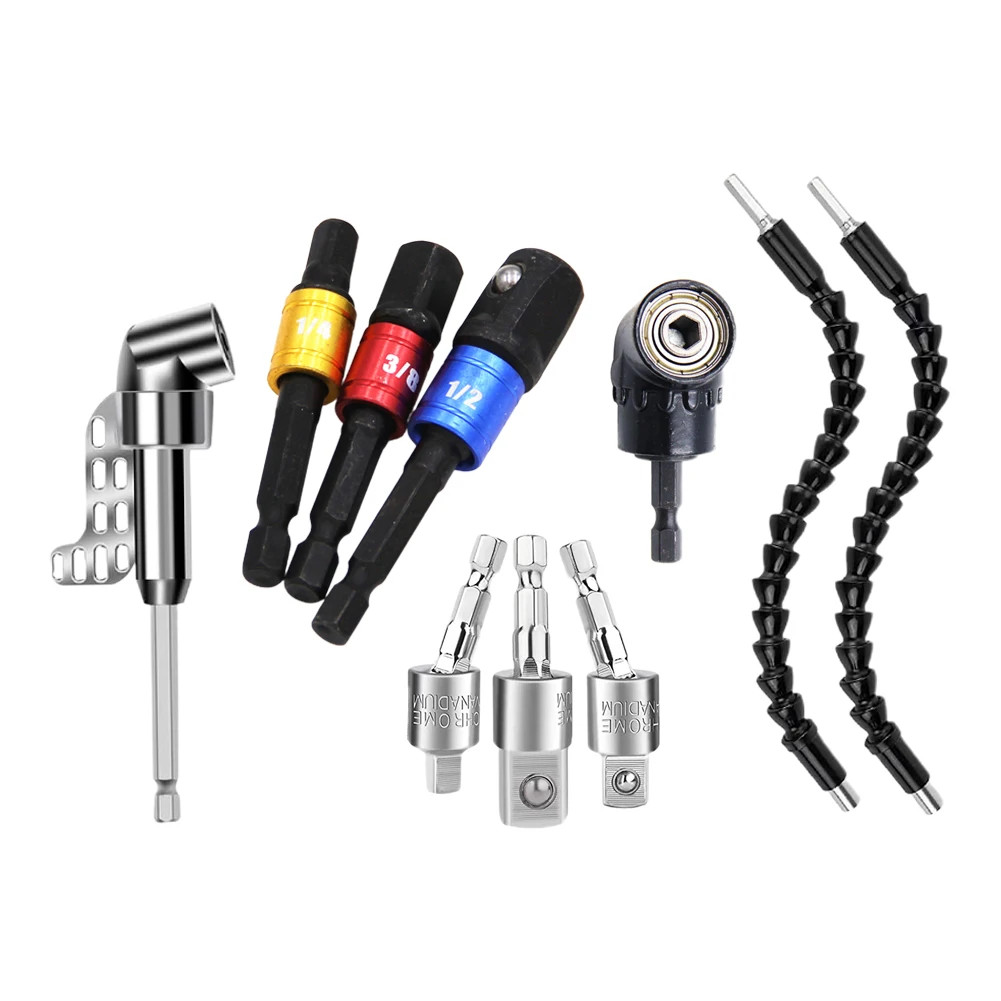 

Удлинитель для сверл, прямоугольный держатель для сверл, защита от коррозии, 1/4 дюйма, 105 °, адаптер для дрели, Прочный гибкий удлинитель вала