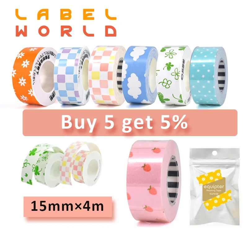 

1Rolls 15mm*4m continuous label Compatible for KingJim/ GP-B100/D32/D35/Q30/P12/P15/PT-PR10BT Label Maker
