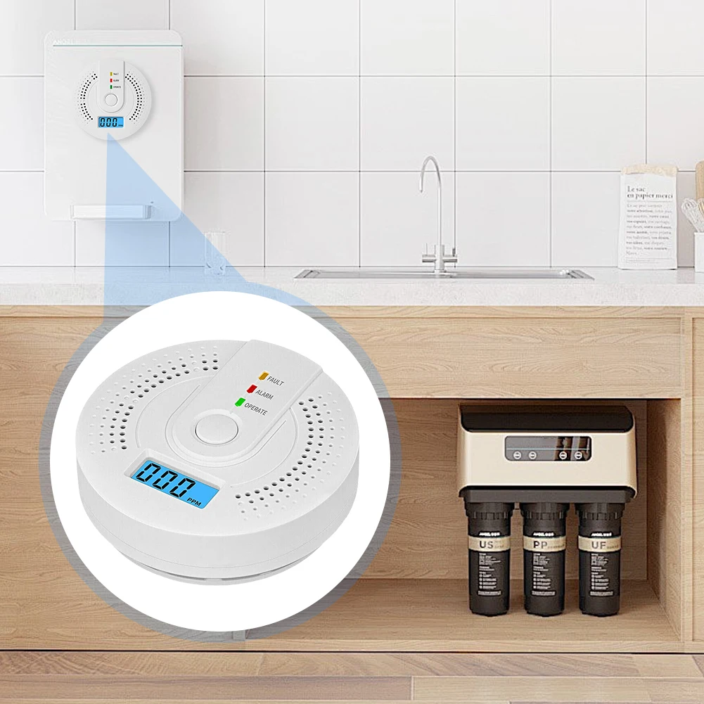 Digital Carbon Monoxide Detector CO Alarm Detector LED Indicator Gas Sound Warning Gas Leak Sensor