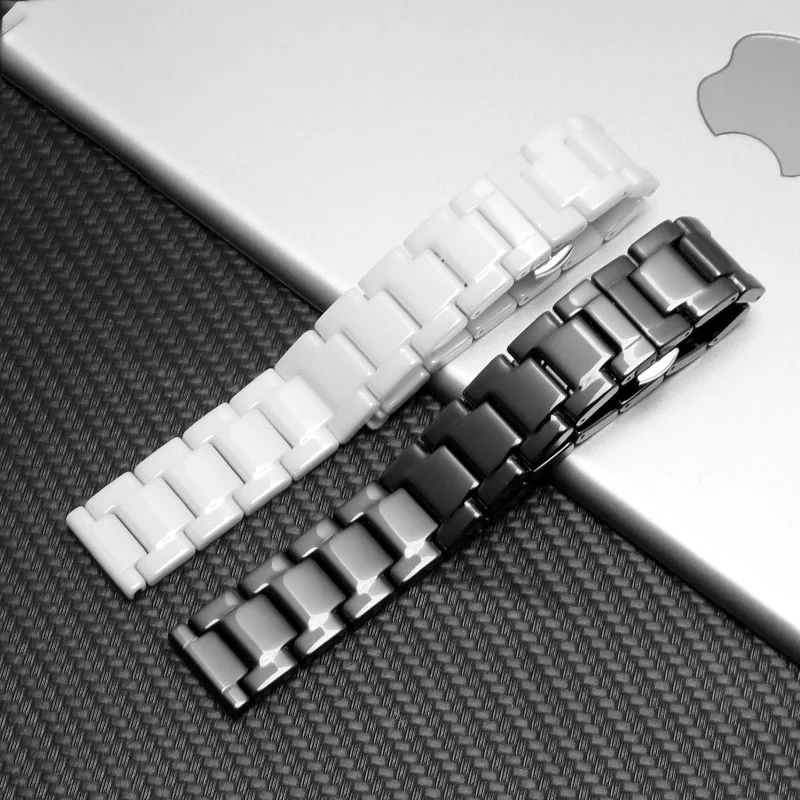 Elegant Pearl Ceramic Watch Strap Bracelet - Multiple Sizes Available
