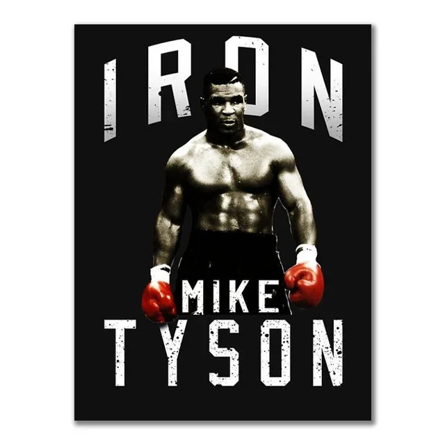 Póster de arte de pared de boxeador Mike Tyson, cita motivacional de Muhammad Ali, imágenes de decoración del hogar, impresiones en lienzo, pintura para decoración de sala de estar