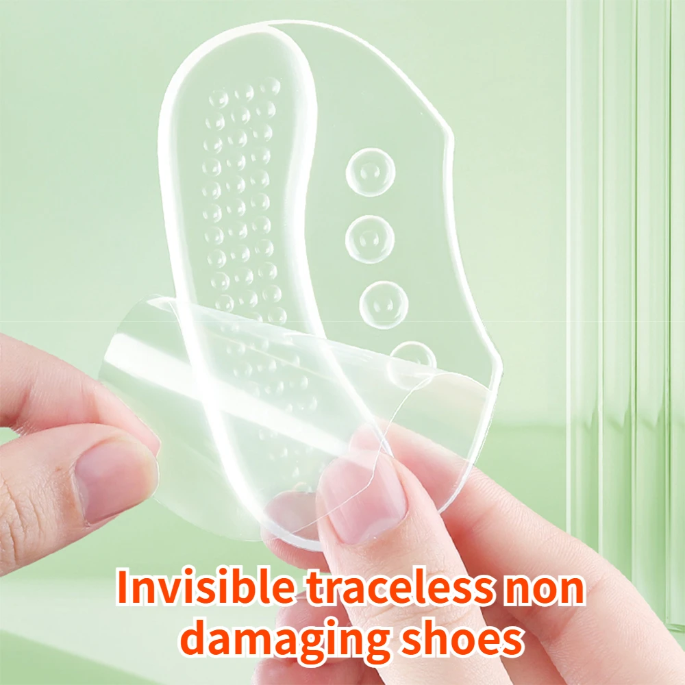 1Pair Silicone Gel Insoles Women Heel Spur Pain Relief Foot Cushion High Heels Half Insole Antiwear Protector Stickers Shoe Pads