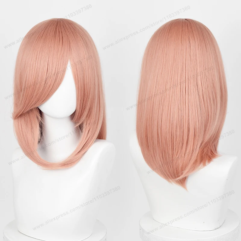 Anime 40cm Medium Basic Synthetic Bang Blond Cosplay Wig Black White Red Pink Green Brown Gold Blue Women Heat Resistant Hair