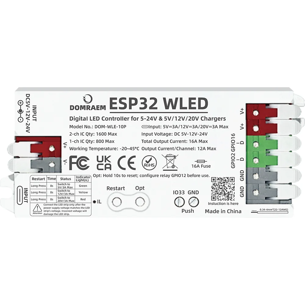 ตัวเลือกสินค้า คอนโทรลเลอร์ ESP32 ควบคุมแถบไฟ LED ได้หลากหลาย