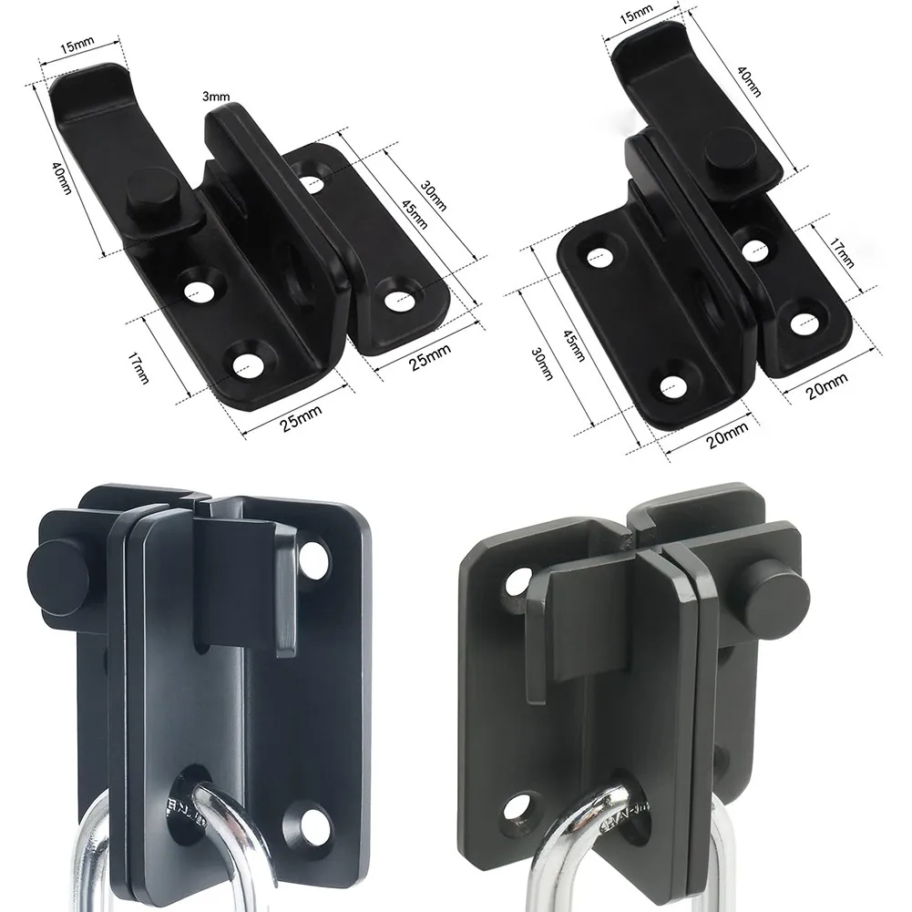 Door Latch Bolts Free-Punching Wardrobe Door Bolt Latch Drawer Lock Safety Stainless Steel Padlock For Locking Door Window Drawer Cupboard