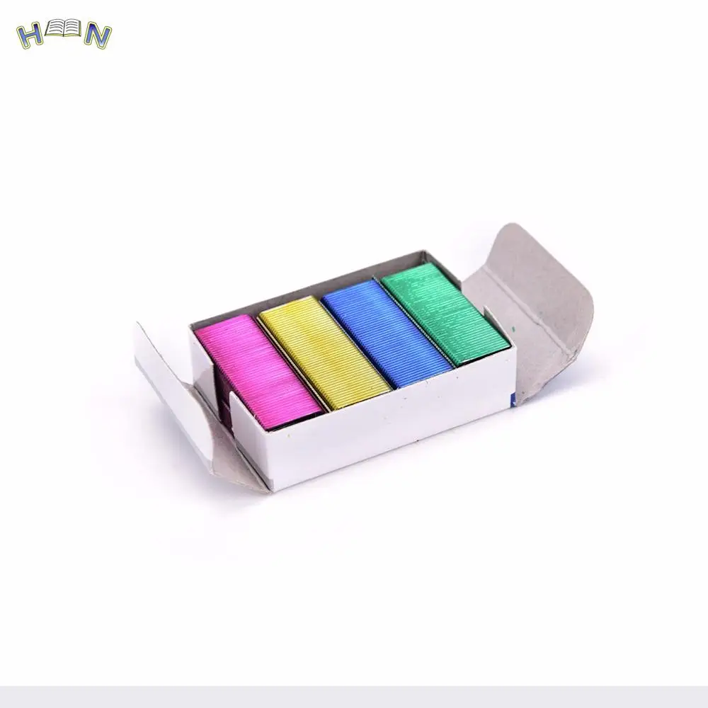 크리에이티브 다채로운 스테인리스 스틸 스테이플, 사무실 바인딩 용품, 800 팩, 11mm, 1 팩