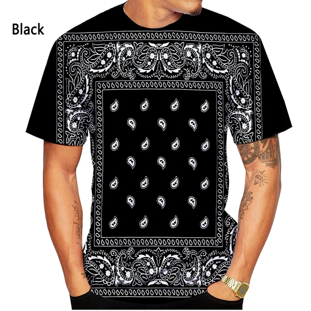 Bandana Print T shirt with Bandana Print around Collar