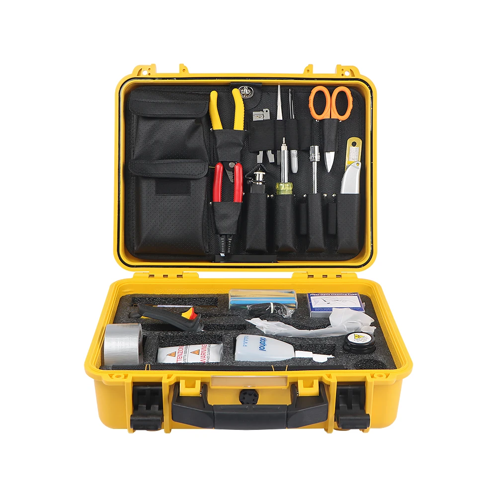 

FCST210601 Assembly Basic Fiber Optic Tool Kit Fusion Splicing Toolkit For Network Installation With Fiber Cleaver & Cutter