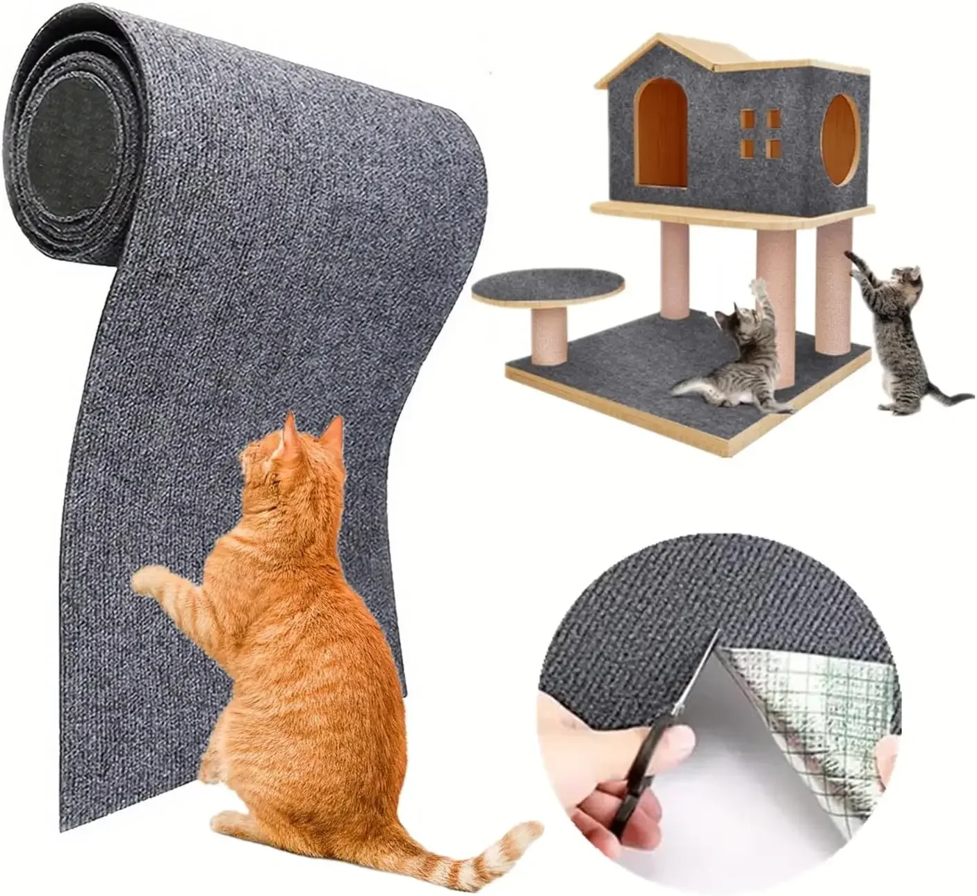 Self-adhesive Cats Scratch Board Cats Toys Multi-Purpose Cat Scratch Carpet Corner Wall Cat DIY Scratch Furniture Sofa Protector Self-adhesive Cats Scratch Board Cats Toys Multi-Purpose Cat Scratch Carpet Corner Wall Cat DIY Scratch Furniture Sofa Protector