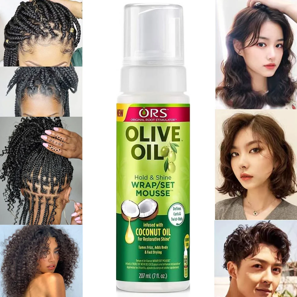 Curly Hair Mousse 207ML for Wigs No-Flaking Olive Oil Hair Styling Mousse Anti-Frizz Foam for Styling Products hair styling mousse