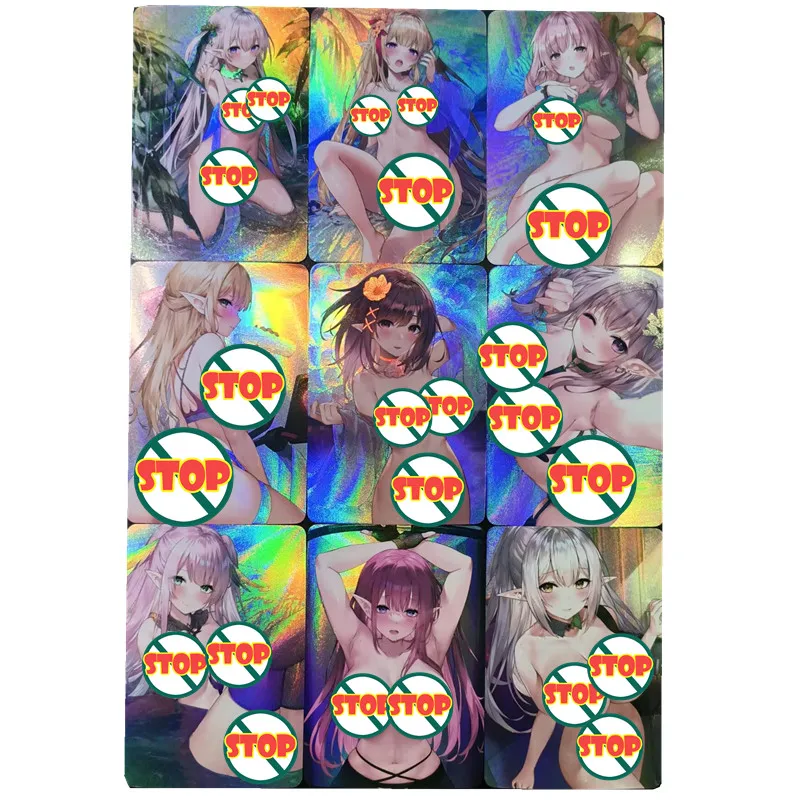 

9pcs/set ACG Sexy Girl Upturned Buttocks Animation Characters Nun Swimwear Beauty Anime Classics Game Collection Cards Toy Gift