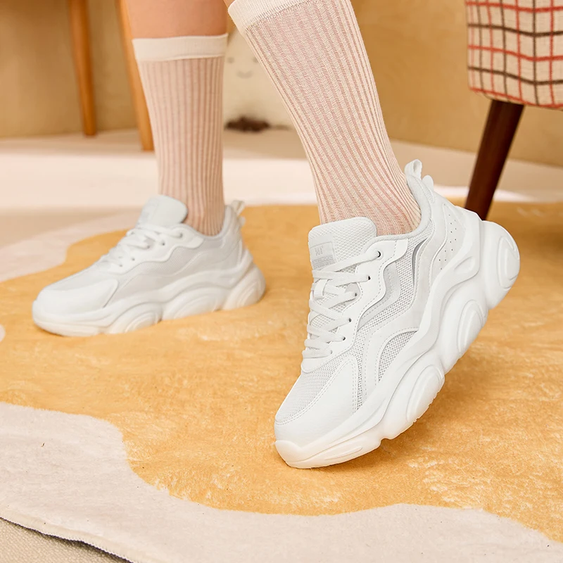 361 Degrees Women's Casual Shoes New Mesh Breathable Comfortable Thick-soled Rebound Versatile Light Female Sneakers 682436710 6