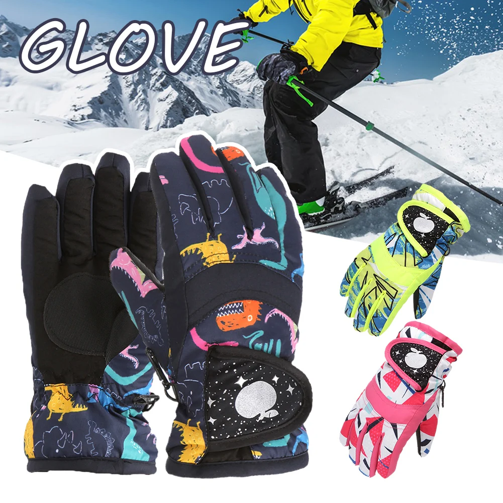 

Детские велосипедные перчатки, Мультяшные лыжные перчатки, детские дышащие митенки с защитой от холода, Нескользящие теплые перчатки с пальцами для занятий спортом на открытом воздухе и верховой езды