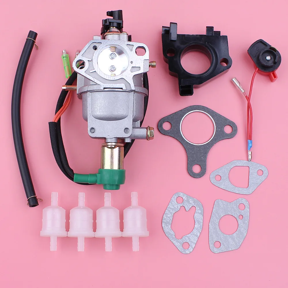Auto Choke Carburatore Carb Per Honda Gx390 13Hp Gx 390 188F Motore Motore Filtro Carburante Isolante Distanziatore Guarnizione Stop Switch Kit