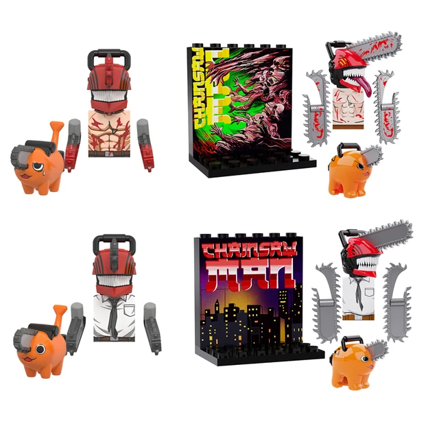 Blocos wm 2523 2524 homem motosserra denji pochita anime tijolos dos  desenhos animados mini figuras de brinquedo ação blocos de construção  montar brinquedos presentes