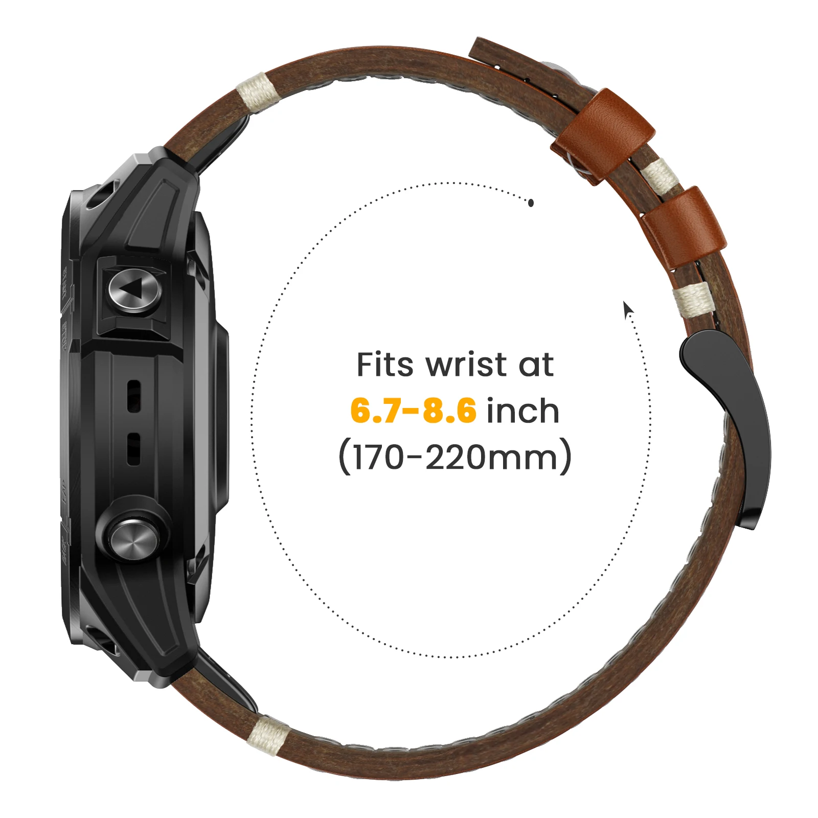 Premium Genuine Leather Quick Fit Watchband Bracelet, 22mm/26mm