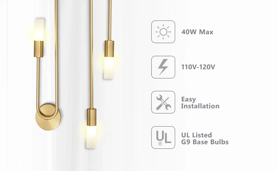 Modern Led Wall Light Gold Nordic Long Strip Wall Lamps 5