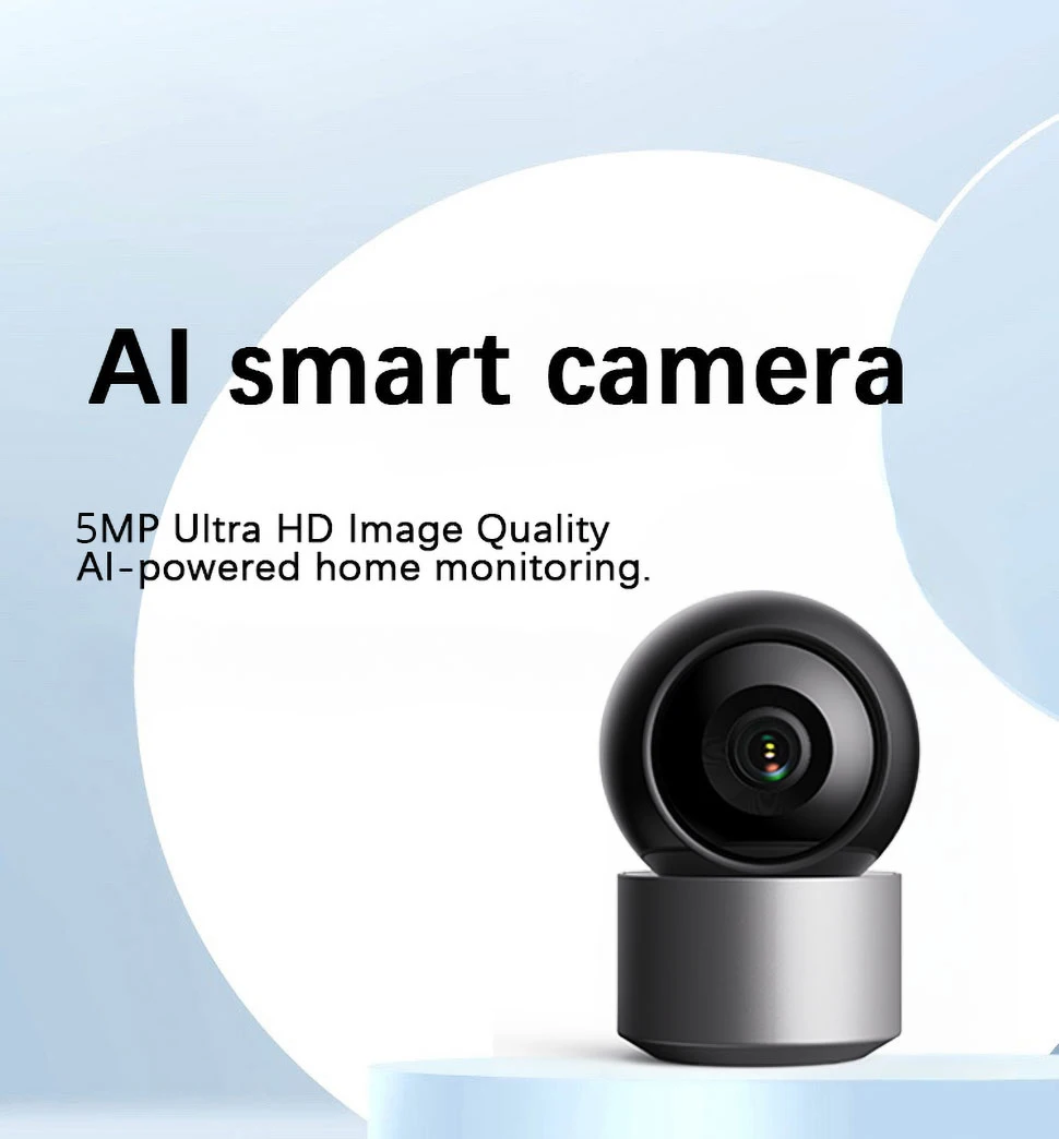 5MP WiFi Pan/Tilt Camera Work with Tuya Smart App Support Night Vision HD Video
