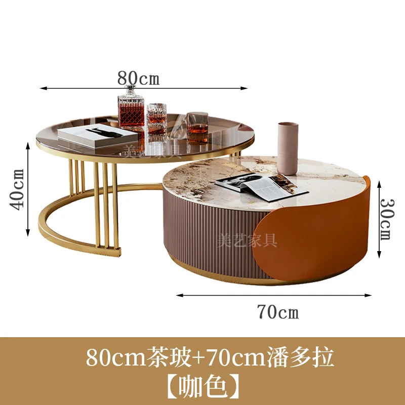 Light-Luxury-Stone-Plate-Retractable-round-Tea-Table-Modern-Minimalist ...