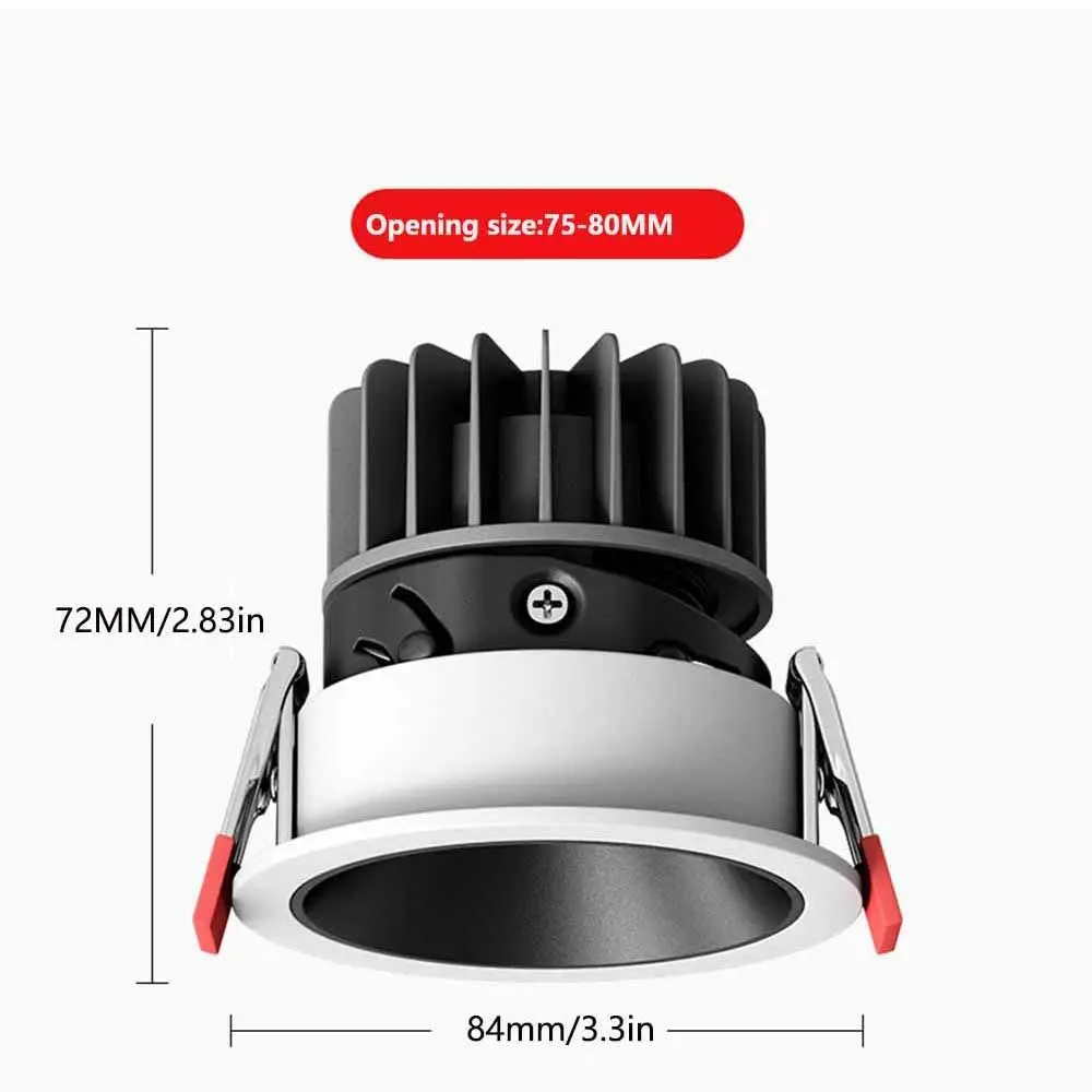 오목 LED 다운라이트 내구성 스포트라이트, 원형 천장 램프, 220V 에너지 절약 다운 조명, 실내