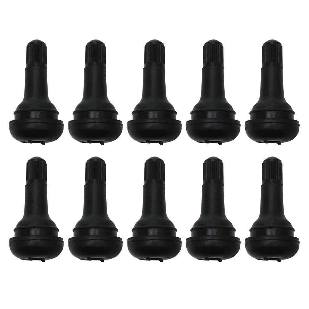 Car Vacuum Tire Snap-in Black Rubber TR415 46.5mm Car Tire Inflator Valve Tubeless Tyre Valve Stem with Dust Cap Cover