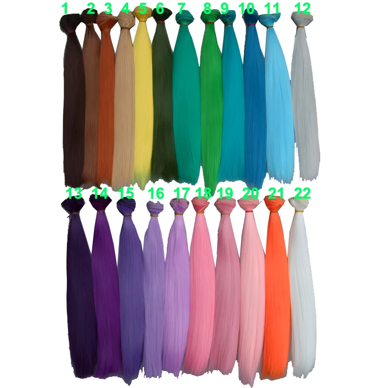 30cm long straight doll wigs Pink purple white orange color straight BJD doll Hair Trees DIY wigs toy wigs doll wigs doll accessories