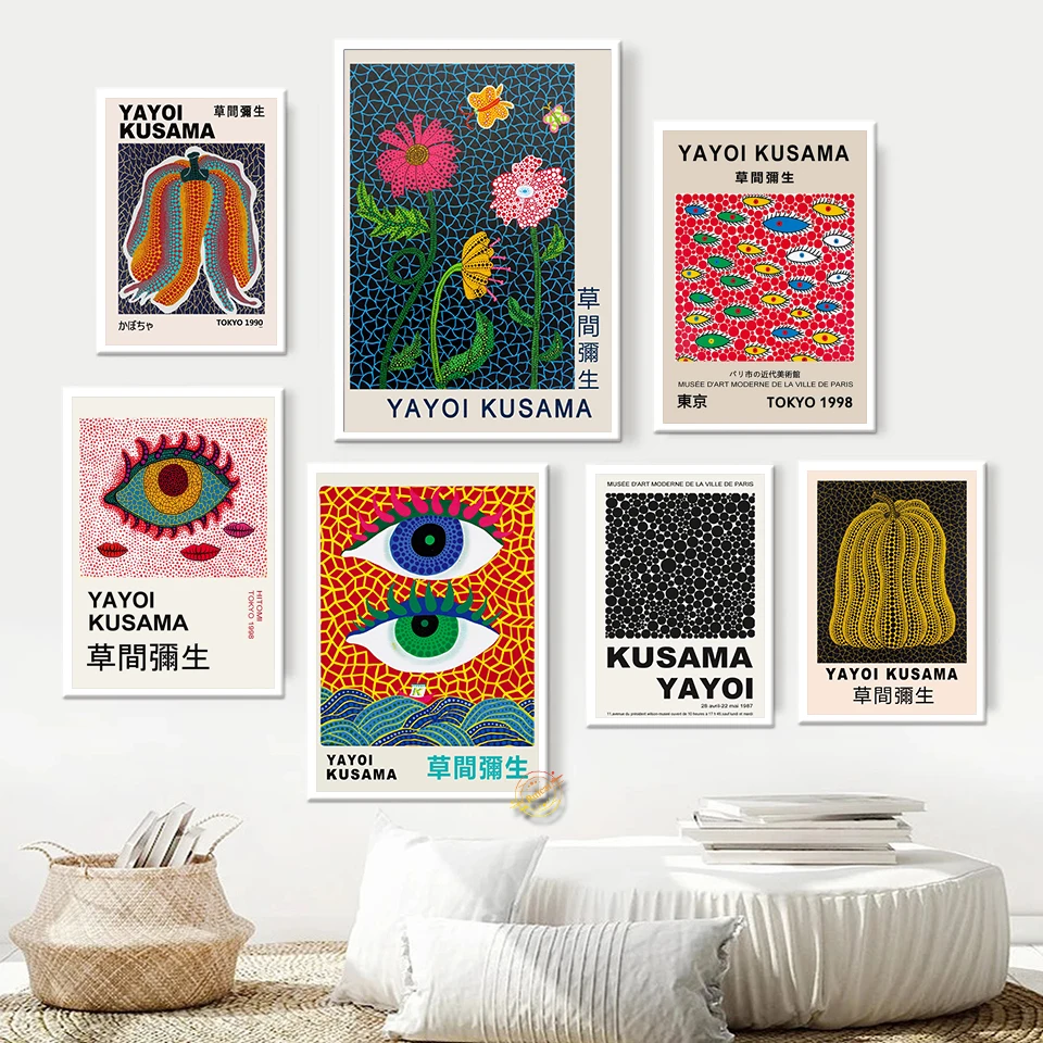 Yayoi Kusama Exhibition Poster, Tokyo 1998, Pink, Yayoi Print, Yayoi Poster  Digital Art Print, Wall Art, Printable - Painting & Calligraphy - AliExpress