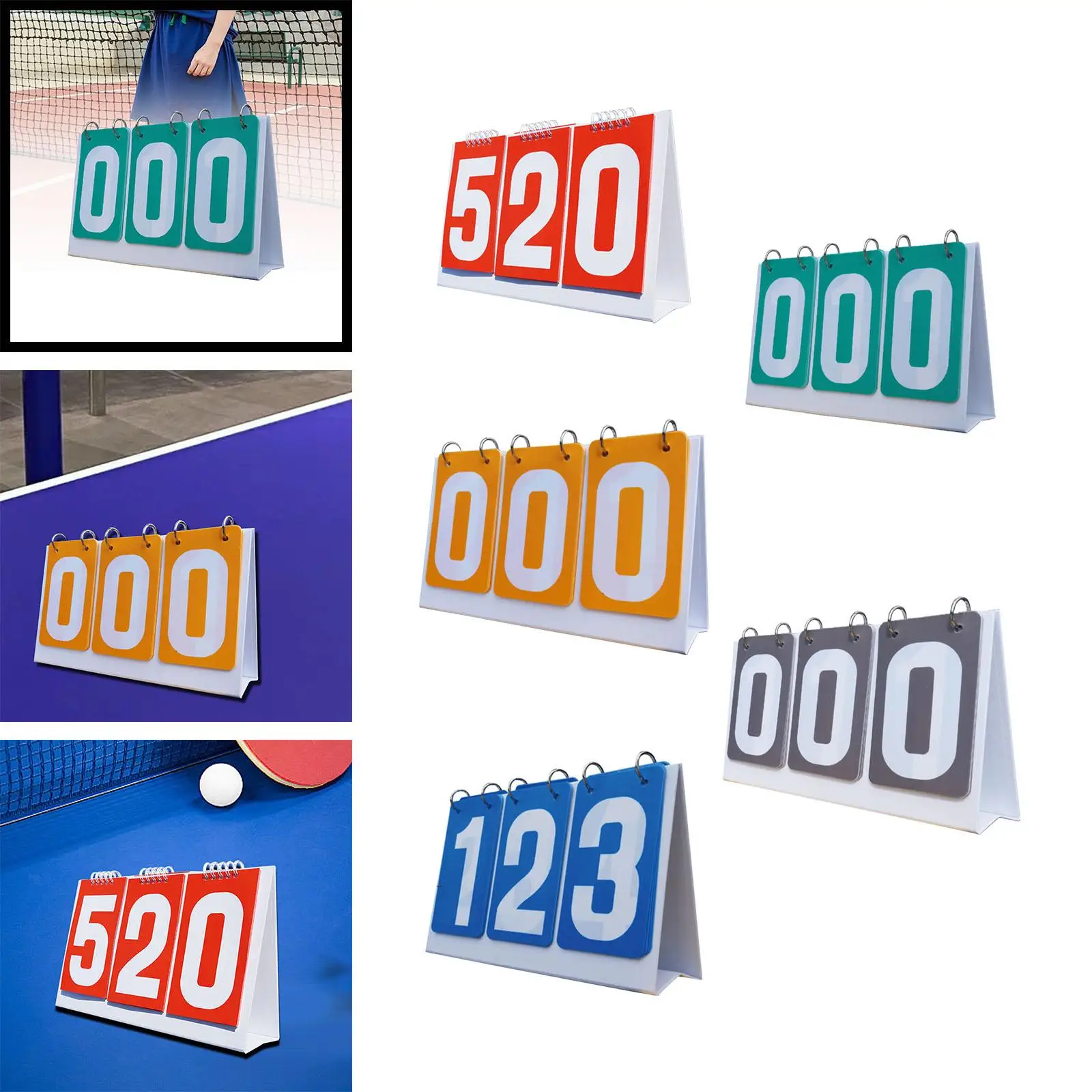 Score Counter Score Keeper Multipurpose Tabletop 3 digits Flip Number Board Table Flipper Basketball Baseball Sports Scoreboard