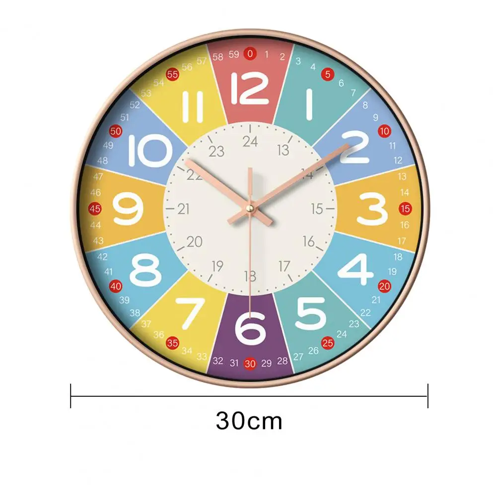12-Inch Round Wall Clock Cartoon Dinosaur Astronaut Planet Clock Living Room Bedroom Indoor Digital Analog Home Decoration