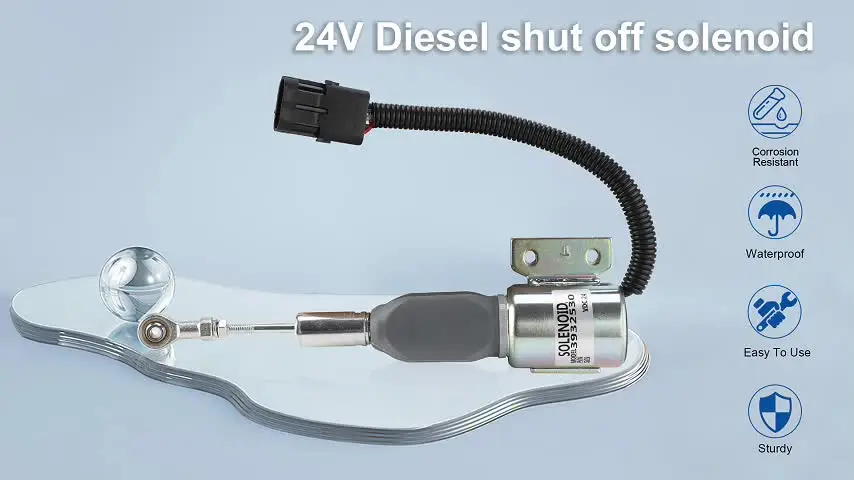 Solenoid D'Arrêt De Carburant Cummins 3932530 - 24V Pour 4BT 6BT - Ozgkee Électrovanne Moteur