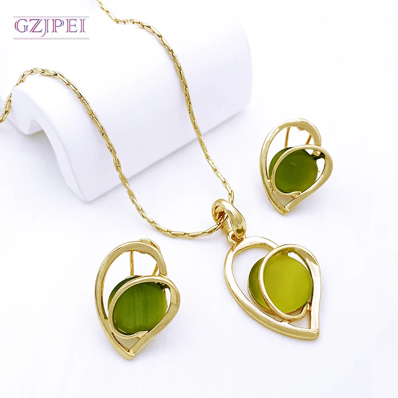 

New Women Necklace Earrings And Water Drop Pendant Trending Fashion Jewelry For Wedding Party Gift