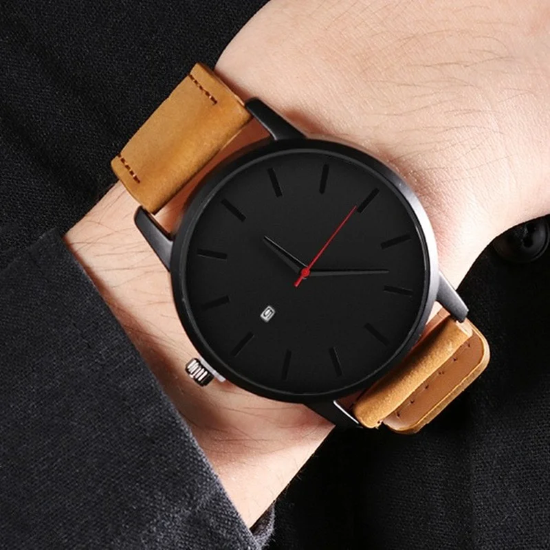

Men's Watches Fashion Leather Quartz Watch Men Casual Sports Male Erkek Kol Saati Wristwatch Montre Hombre Relogio Masculino