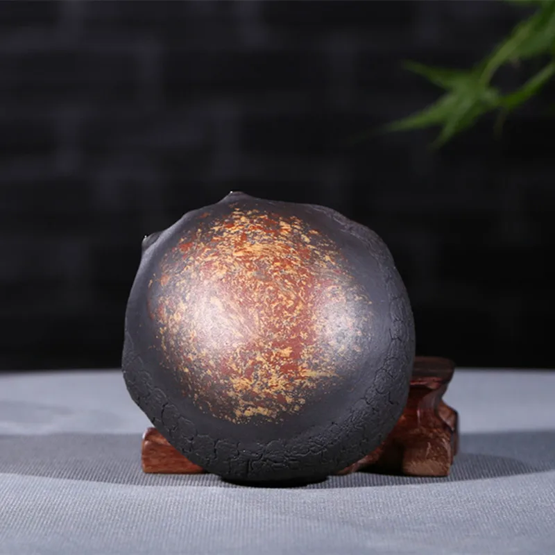 픽시우 차 애완동물 장식품 수제 황금 두꺼비 찻주전자 받침대 차 세트 차 예식 주변품 도자기 액세서리