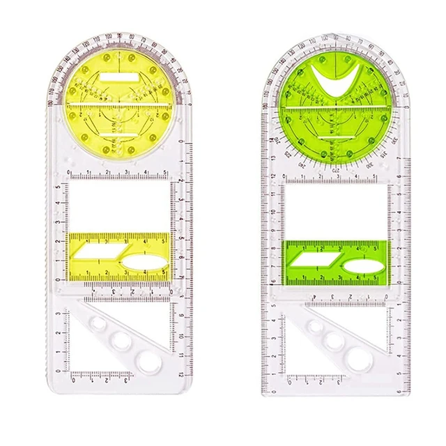 Comprar Plantilla de dibujo de regla geométrica multifuncional, reglas de  borrador de medición