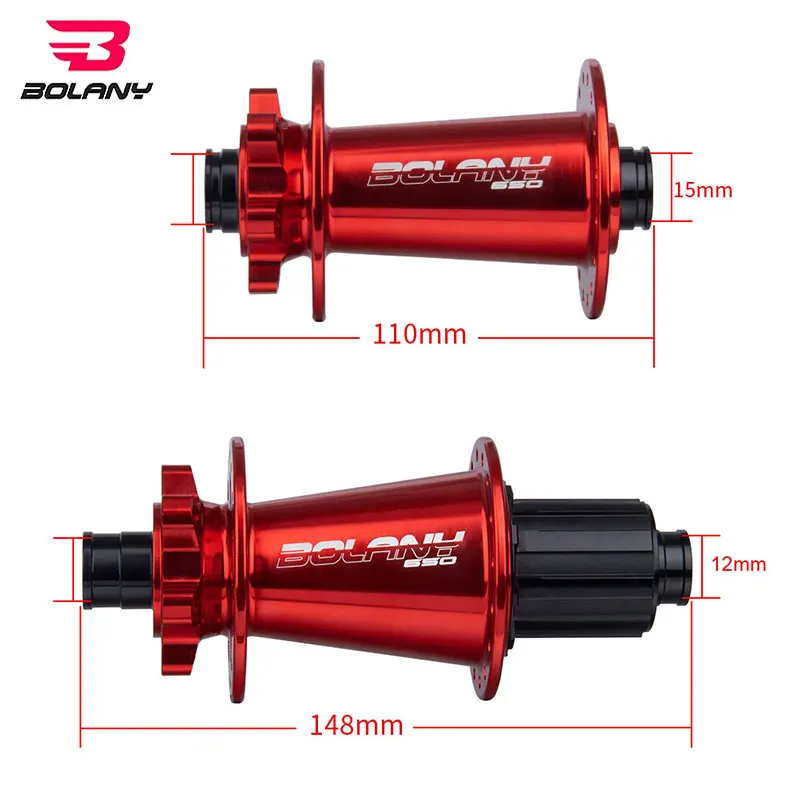 

BOLANY 15*110mm MTB Bike Hub Bicycle Thru Axle BOOST Hub NBK 5 Sealed Bearing 32 Holes Disc Brake Front/Rear Bicycle Hub