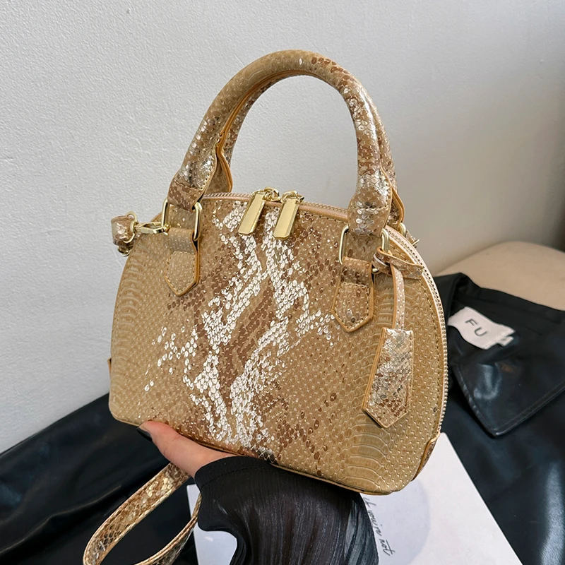 Brand Shell Bag Luxury Designer Serpentine Handbag And Purse Women Small Pu Leather Crossbody Shoulder Bag Black Classic bolsos