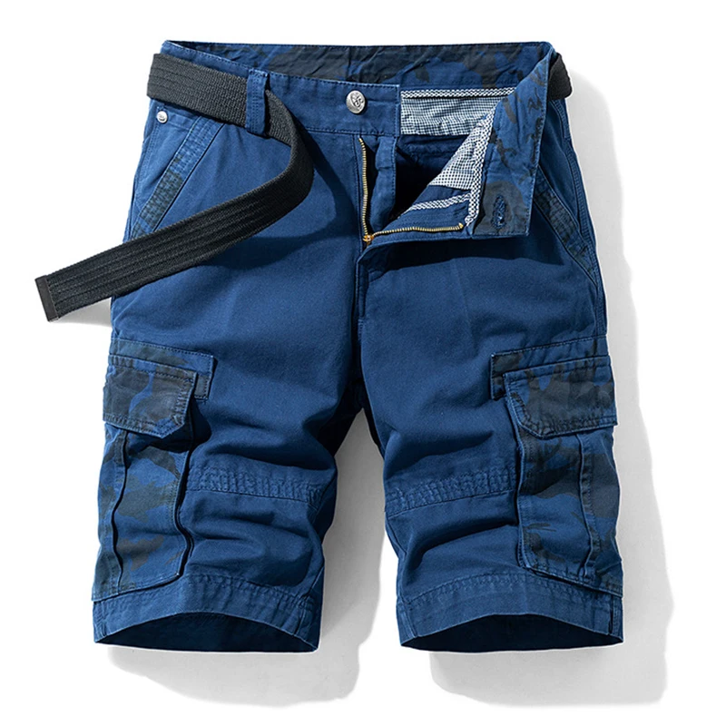 New Casual Mens Patchwork Cargo Shorts 2025 Spring Summer Streetwear Fashion Shorts For Men Leisure Loose Straight Shorts Male 2