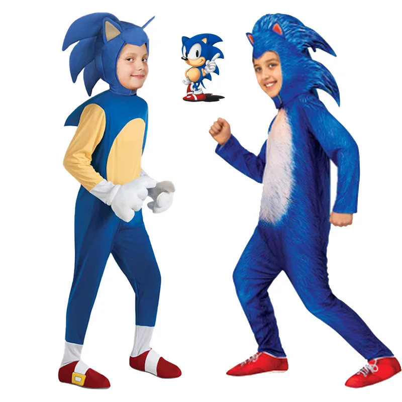 Kids Cosplay Costume Actors Performance Show Games Characters Movie Halloween Christmas Dress Sonic Clothes