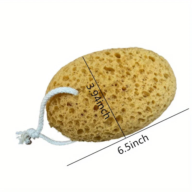 1 adet Doğal Deniz Yosunu Banyo Süngeri Petek Dokulu Nazik Peeling Vücut Fırçalayın Tüm Cilt Tipleri için Elektrik Gerekmez