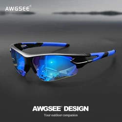 Unisex Semi - Rimless UV400 Protection Sports Sunglasses (C4 Blue)