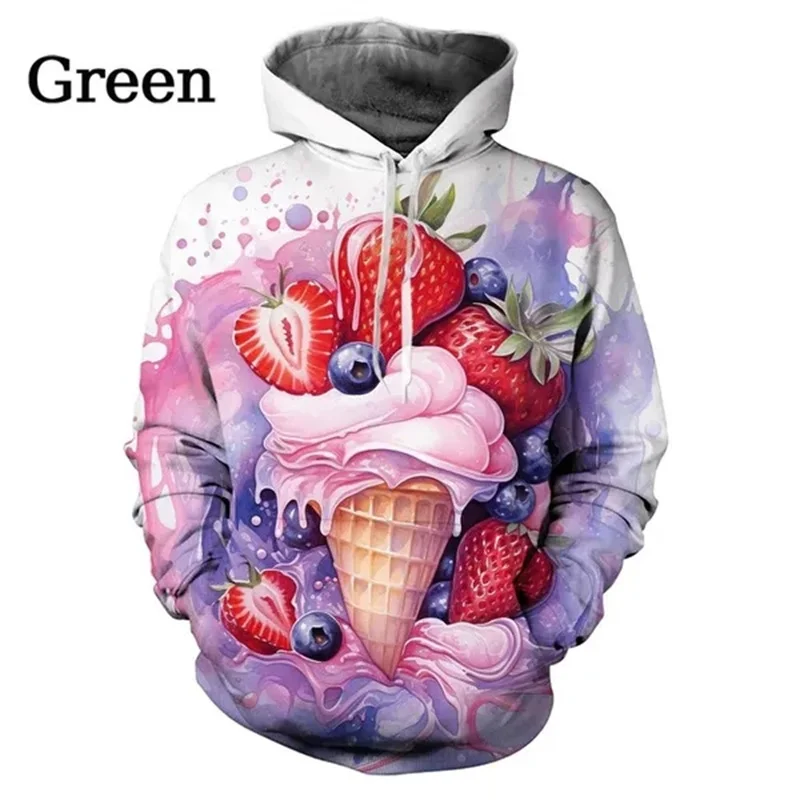 thumbnail image 1 of Sudadera con capucha con estampado de helado, sudadera con gráficos en 3D para hombre, sudadera de moda de otoño e invierno para niños, sudadera con capucha informal, ropa para mujer, 1 of 5