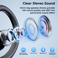 New Bee M53 Bluetooth Headset Wireless Headphone Dual-Mic Mute Noise Cancelling Earpiece Handsfree Earphones for Driver Office 5