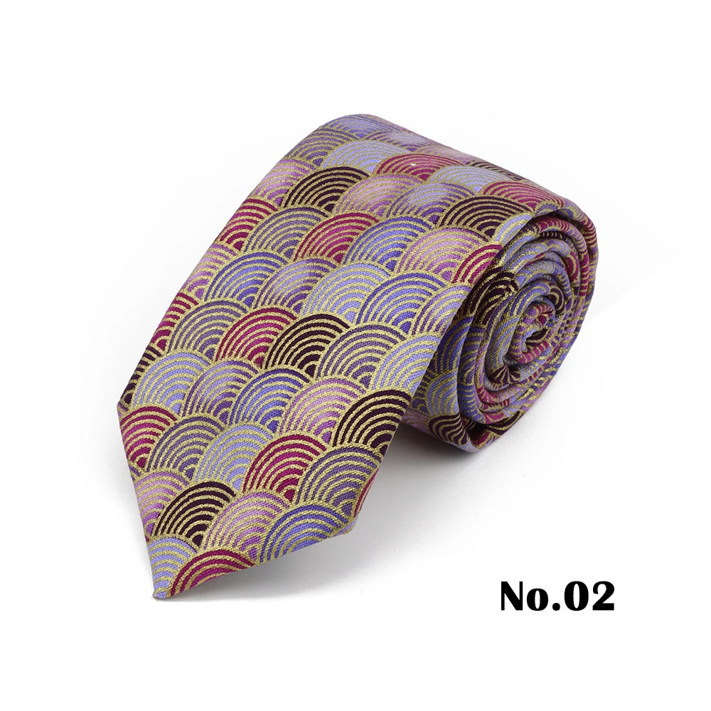 7 cm künstlerische klassische fächerförmige gestreifte Baumwollkrawatte für Männer und Frauen, elegante Wellenkrawatte, Hochzeitsfeier-Accessoires, Geschenk – Detail 2