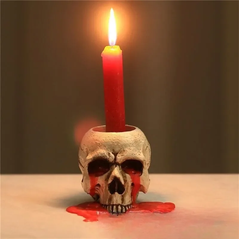 Crying Skull Candle Holder - Creative Home Décor, Decorative Column Candle Base, Tea Light Holder Unique Table Accessory