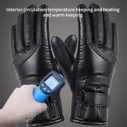 Motorcycle Electric Heated Gloves Windproof Cycling Skiing Warm Heating Gloves Adjustable Infinitely Variable Temperature