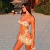 Sexy Hollow Out Mesh Halter Dress Sleeveless Backless Lace Mini Dresses Spring Summer Party Robe 2025 New Lady Beach Clothing 4