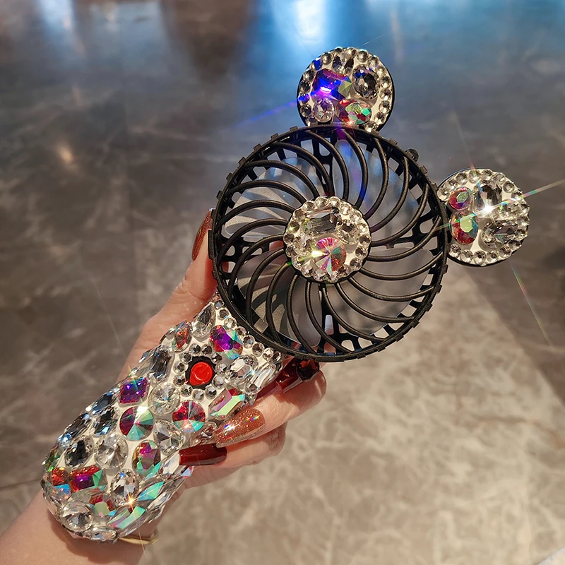 Portable Electric Fan with Rhinestones.
